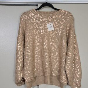 AndTheWhy Animal Print Women's Knit Sweater Size M/L NWT